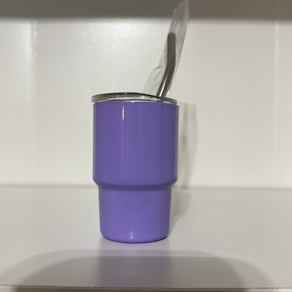 Tiny tumbler shot tumbler stainless steel in purple includes straw - Picture 3 of 11